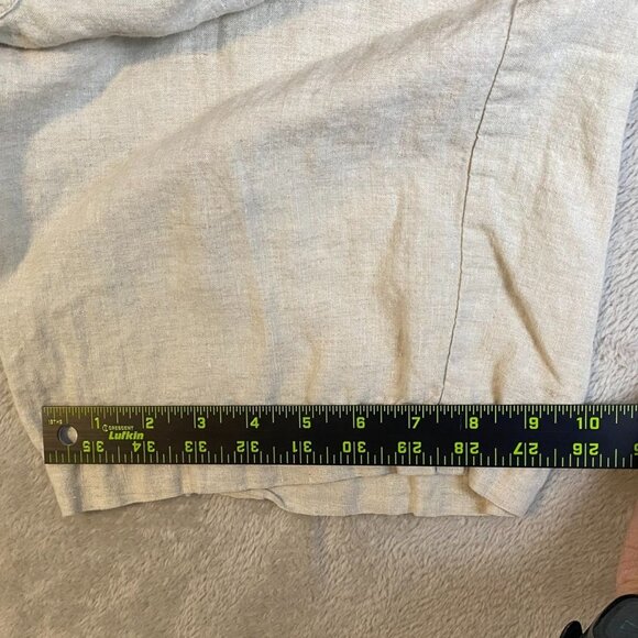 Liz Claiborne Women's Cargo Pants Size 16 Beige 100% Linen Casual Wide Leg Crop - Picture 6 of 16